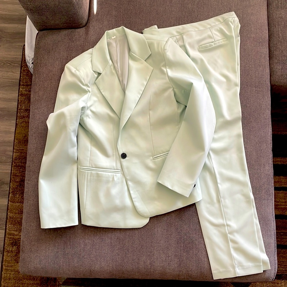 SHEIN pastel green suit